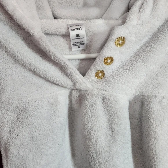 Carters White Fleece Pullover, size 4t - Picture 3 of 4